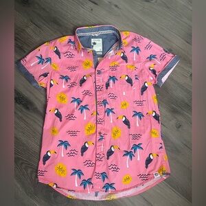 Free Planet Pink Tropical Toucan Print Shirt